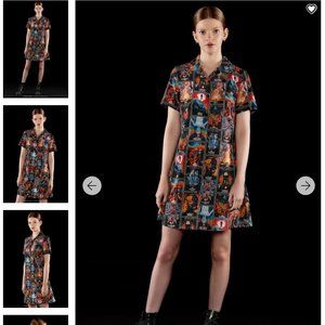 STRANGER THINGS POSTERS SHORT SLEEVE SHIRT DRESS - LIMITED - Size S -Blackmilk